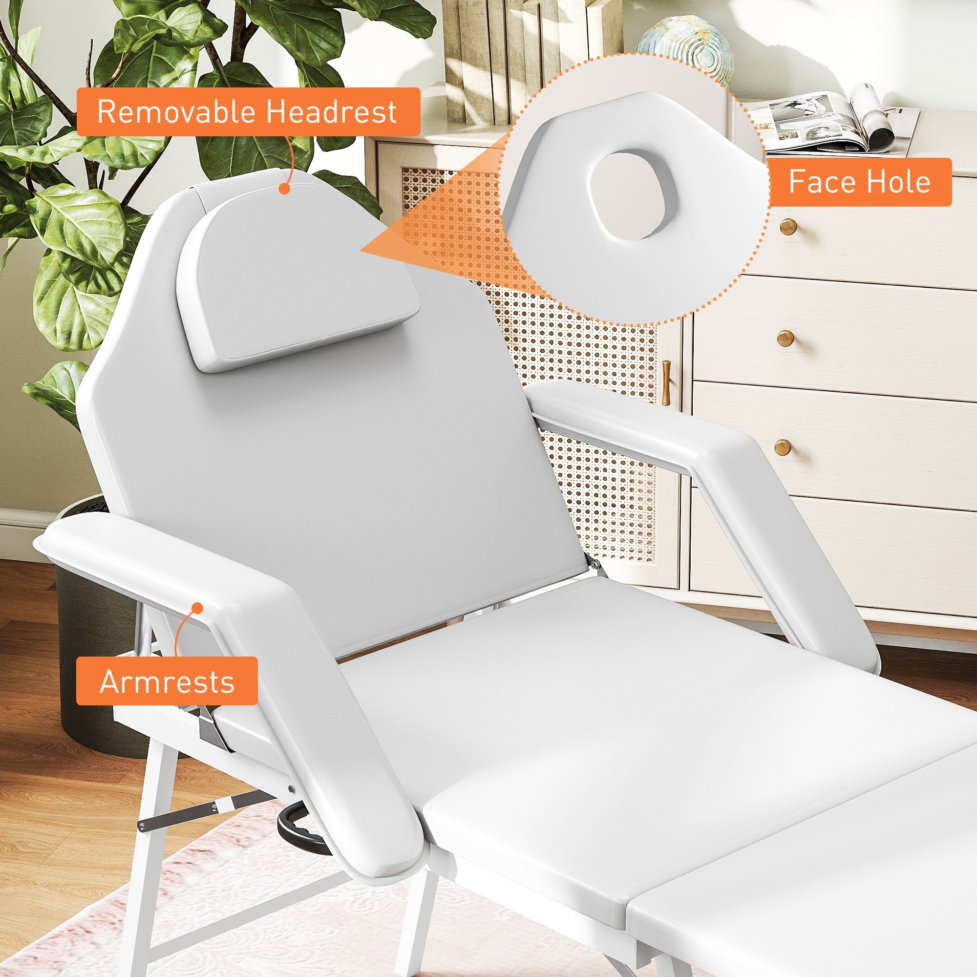 Portable Massage Table or Beauty Chair - White HOMCOM