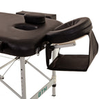 Portable Aluminium Massage Table with Lifting Backrest and Carrying Bag - Black Titbit