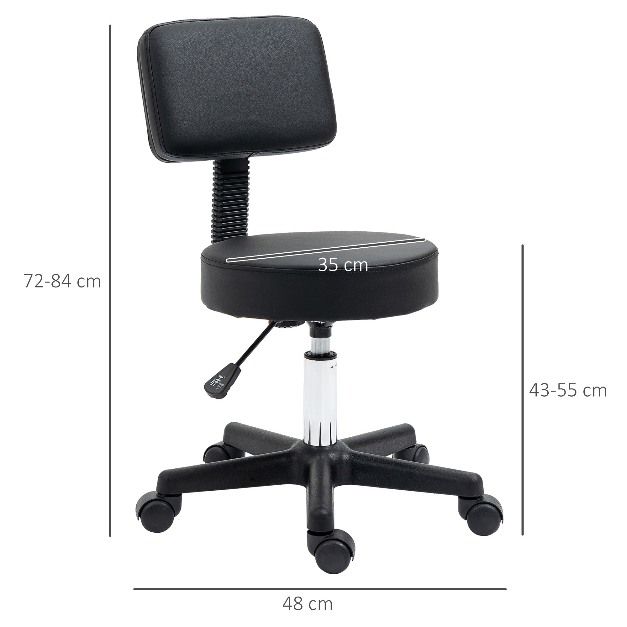 Swivel Salon Chair - Black HOMCOM