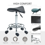 Salon Saddle Stool - Black HOMCOM