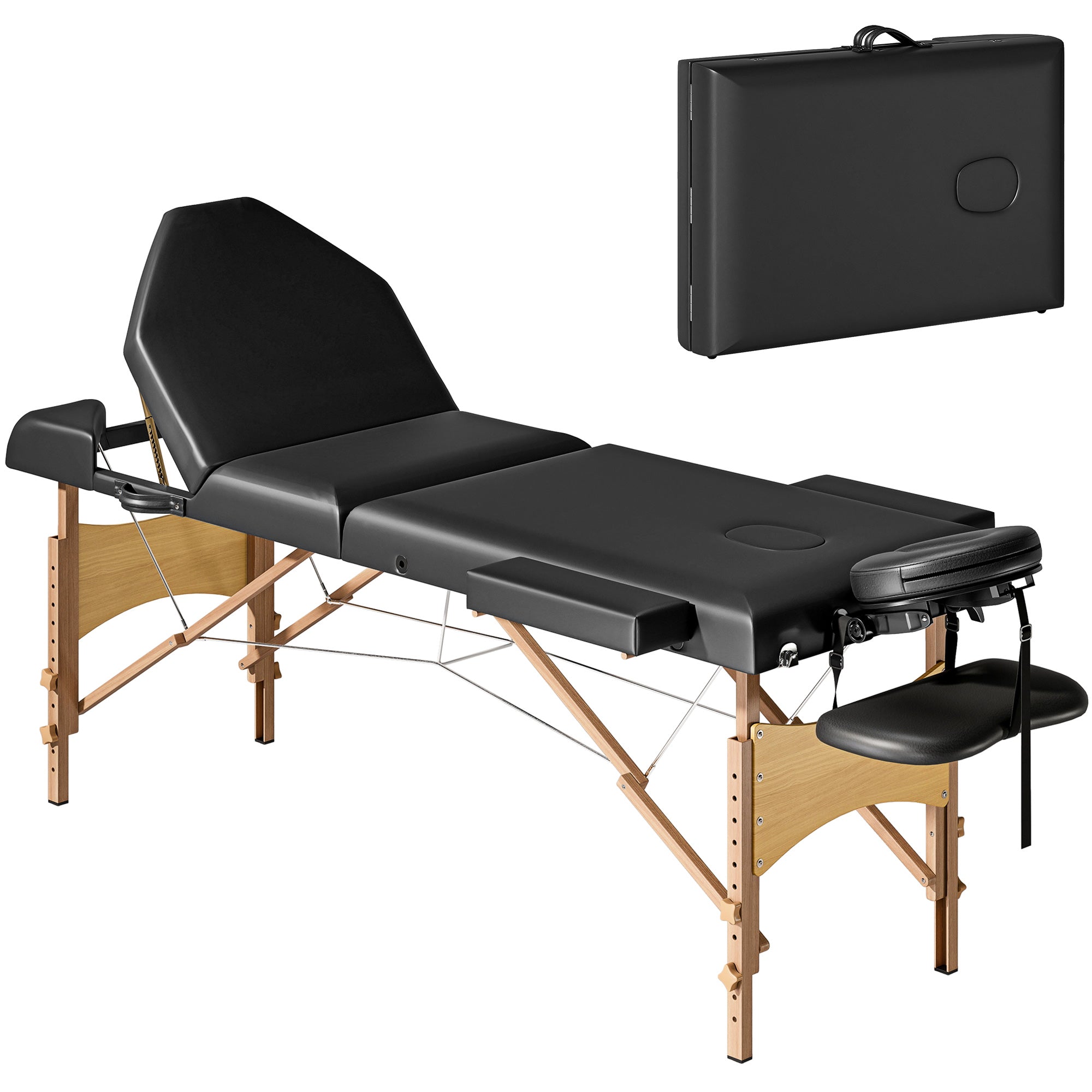 Portable Folding Massage Table - Black HOMCOM