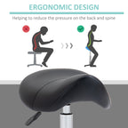 Cosmetic Saddle Stool with 360° Rotate  - Black HOMCOM