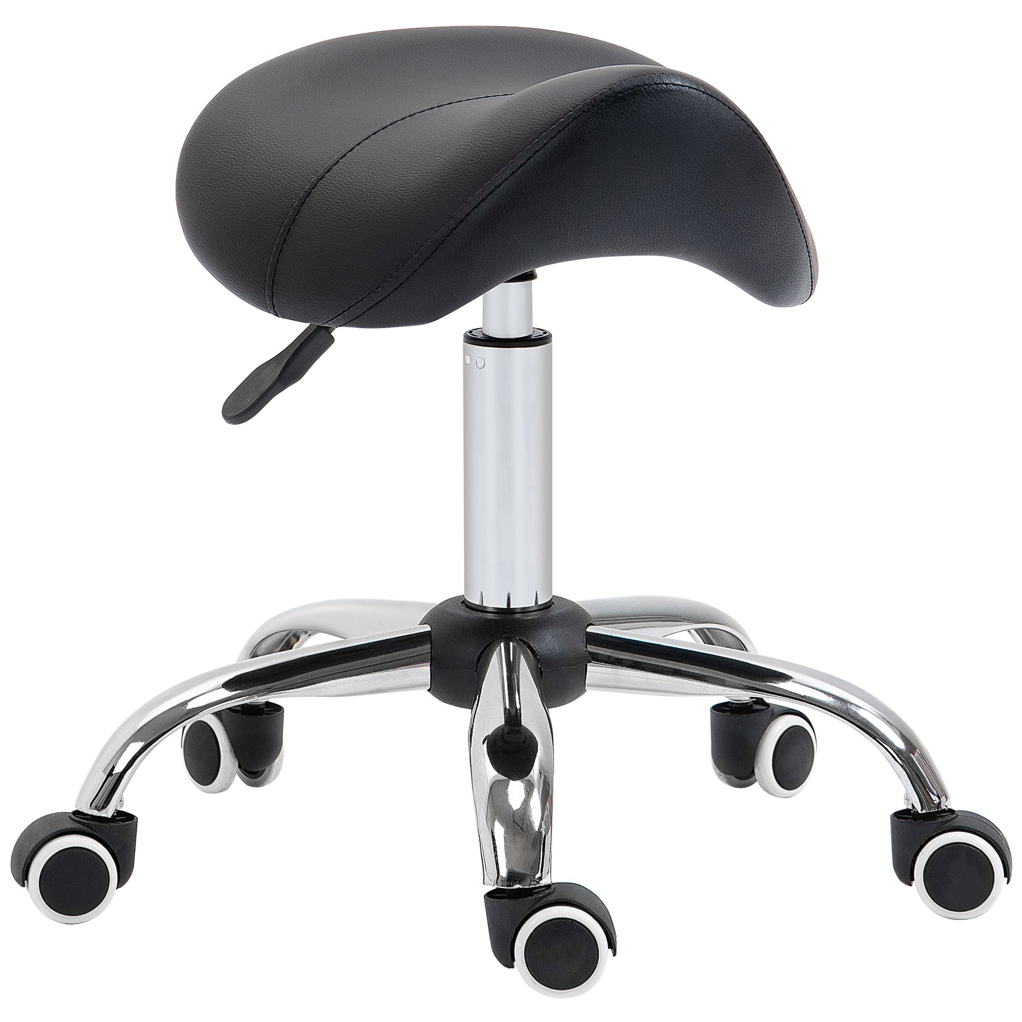 Cosmetic Saddle Stool with 360° Rotate  - Black HOMCOM