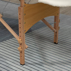 Portable Massage Table / Bed with Wooden Frame - Cream HOMCOM