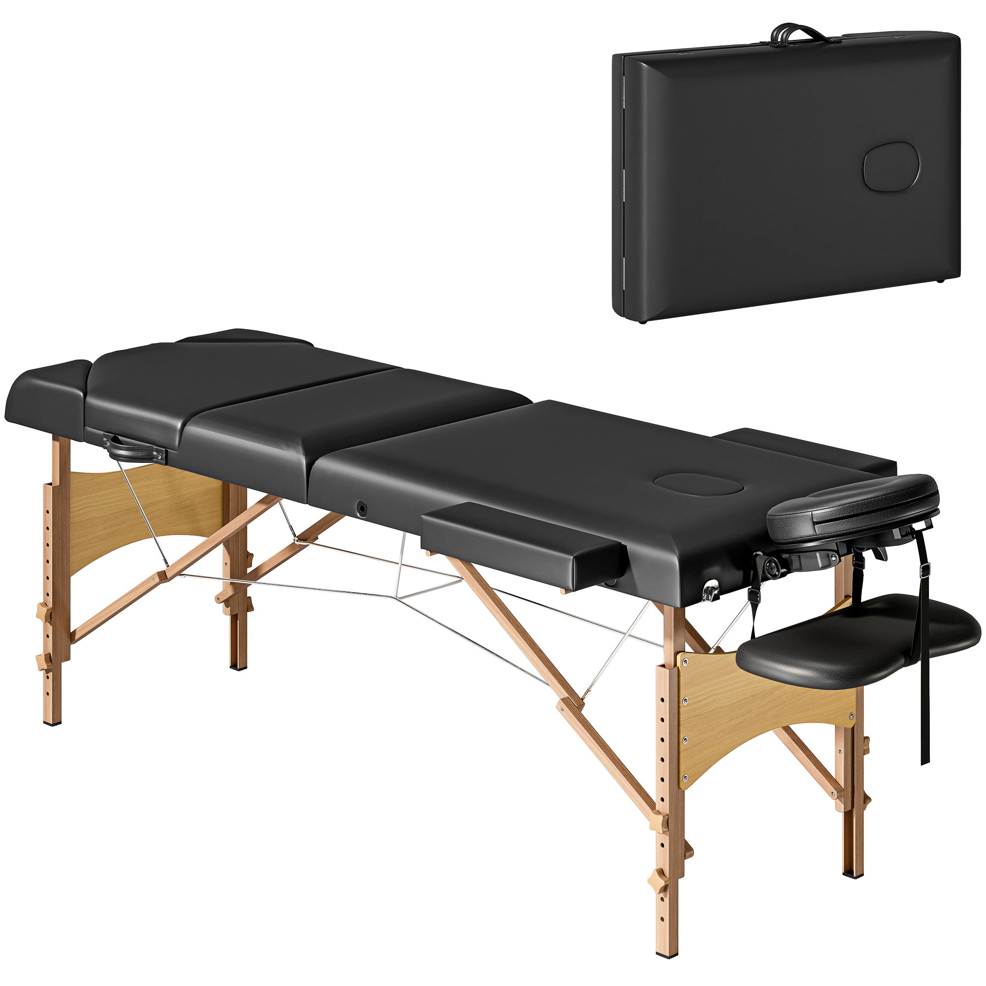 Portable Folding Massage Table - Black HOMCOM