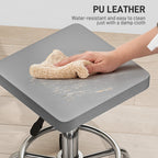 Faux Leather Padded Salon Stool - Grey HOMCOM