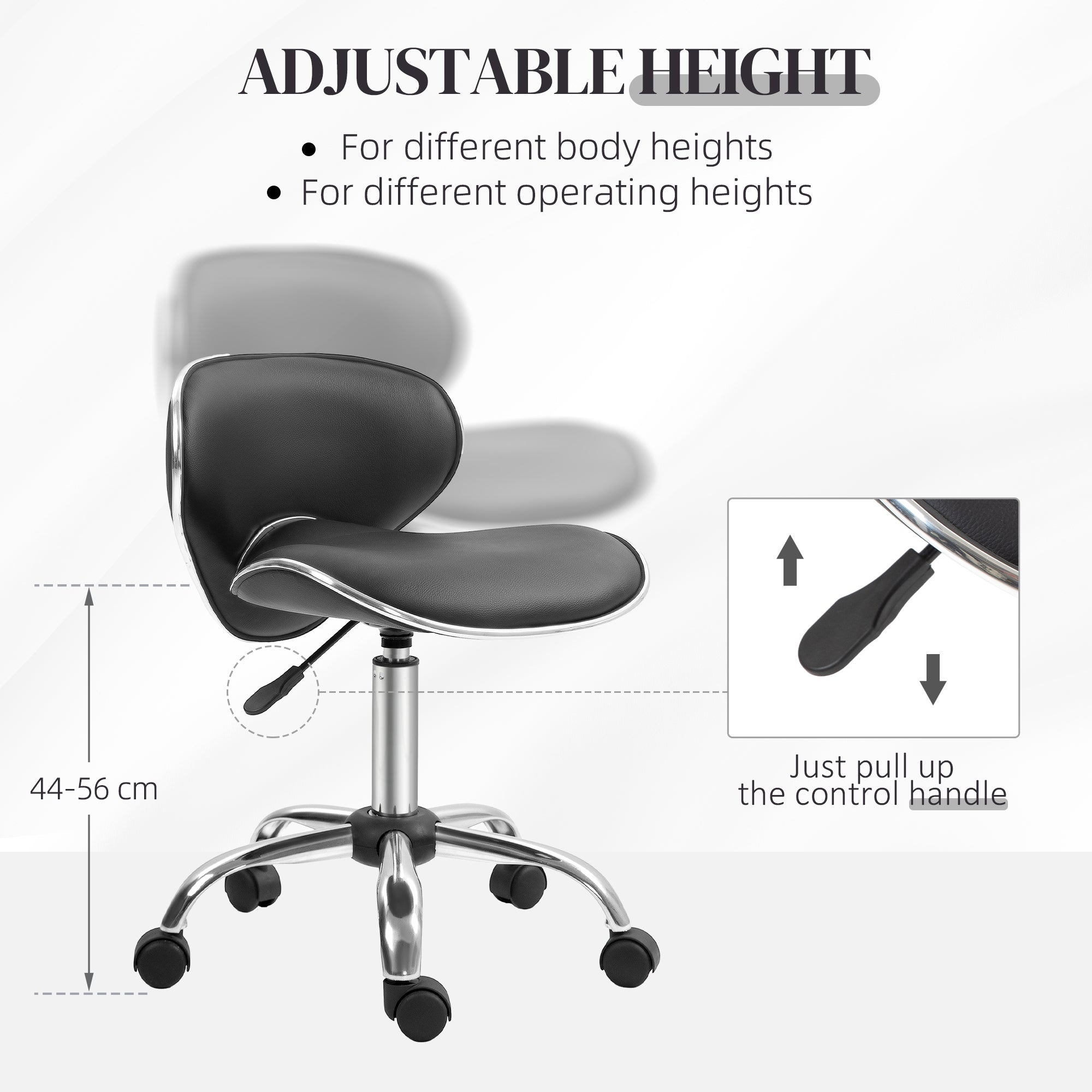 Rolling Swivel Beauty Salon Chair - Black HOMCOM