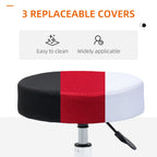 Hydraulic Swivel Salon Spa Stool with 3 Changeable Seat Covers - Black / Red / Mesh HOMCOM