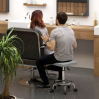 Faux Leather Padded Salon Stool - Grey HOMCOM