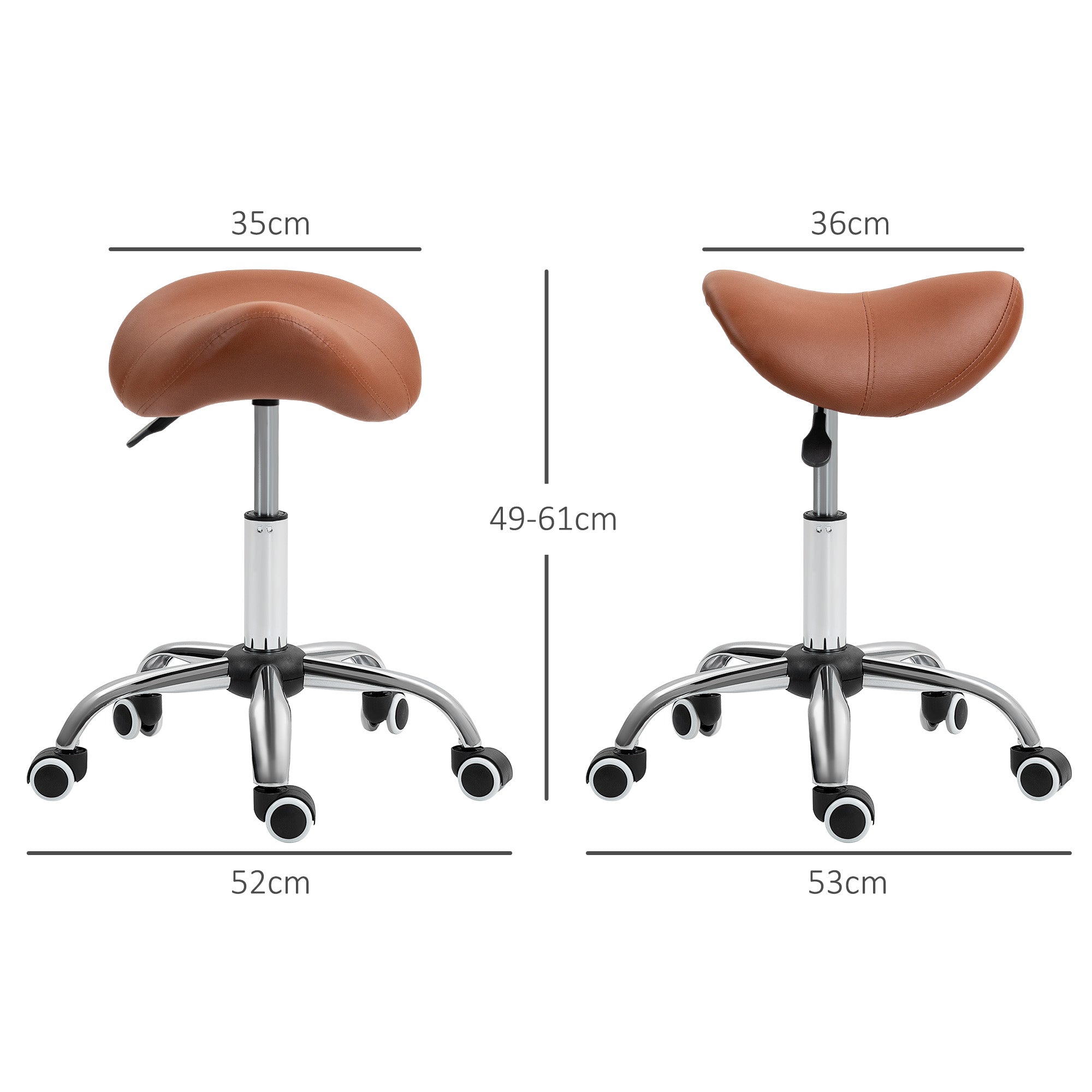 Saddle Stool - Brown / Tab HOMCOM
