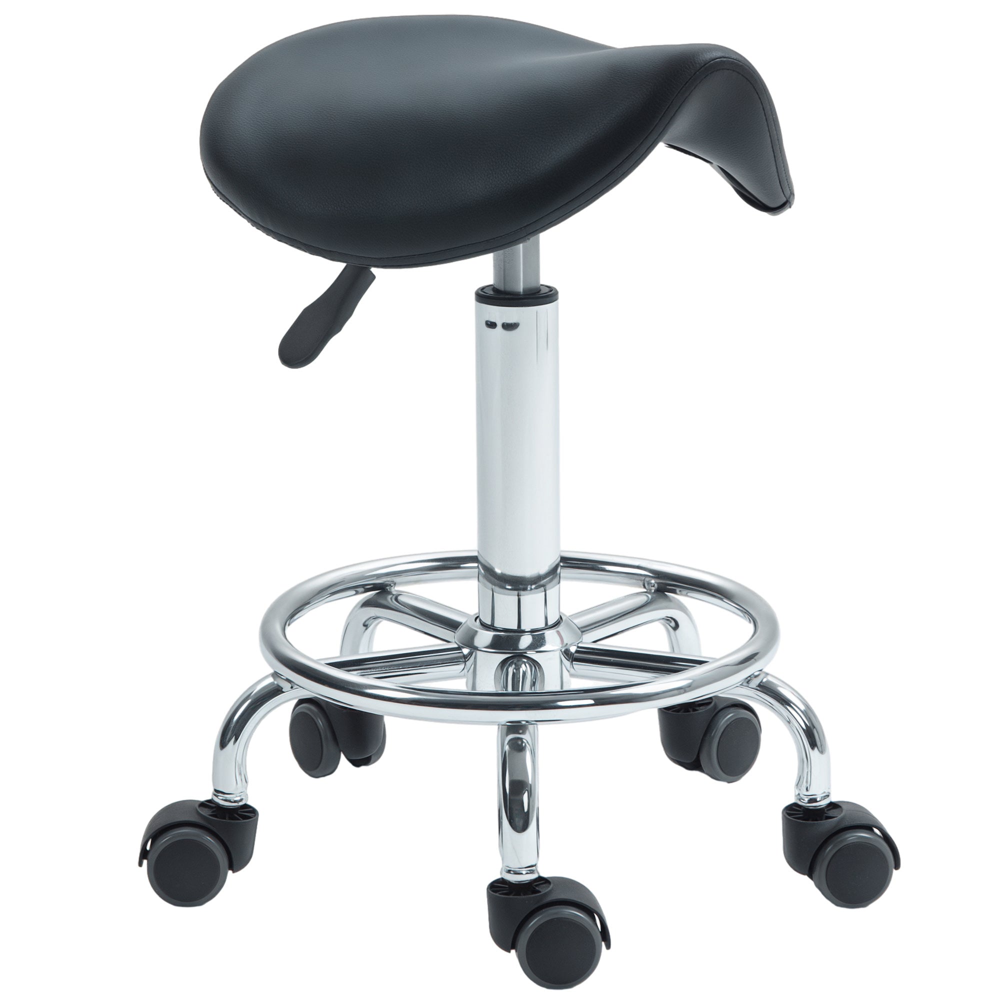 Salon Saddle Stool - Black HOMCOM
