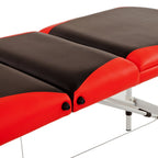 Portable Aluminium Massage Table with Lifting Backrest and Carrying Bag - Black and Red Titbit
