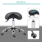 Cosmetic Saddle Stool with 360° Rotate  - Black HOMCOM