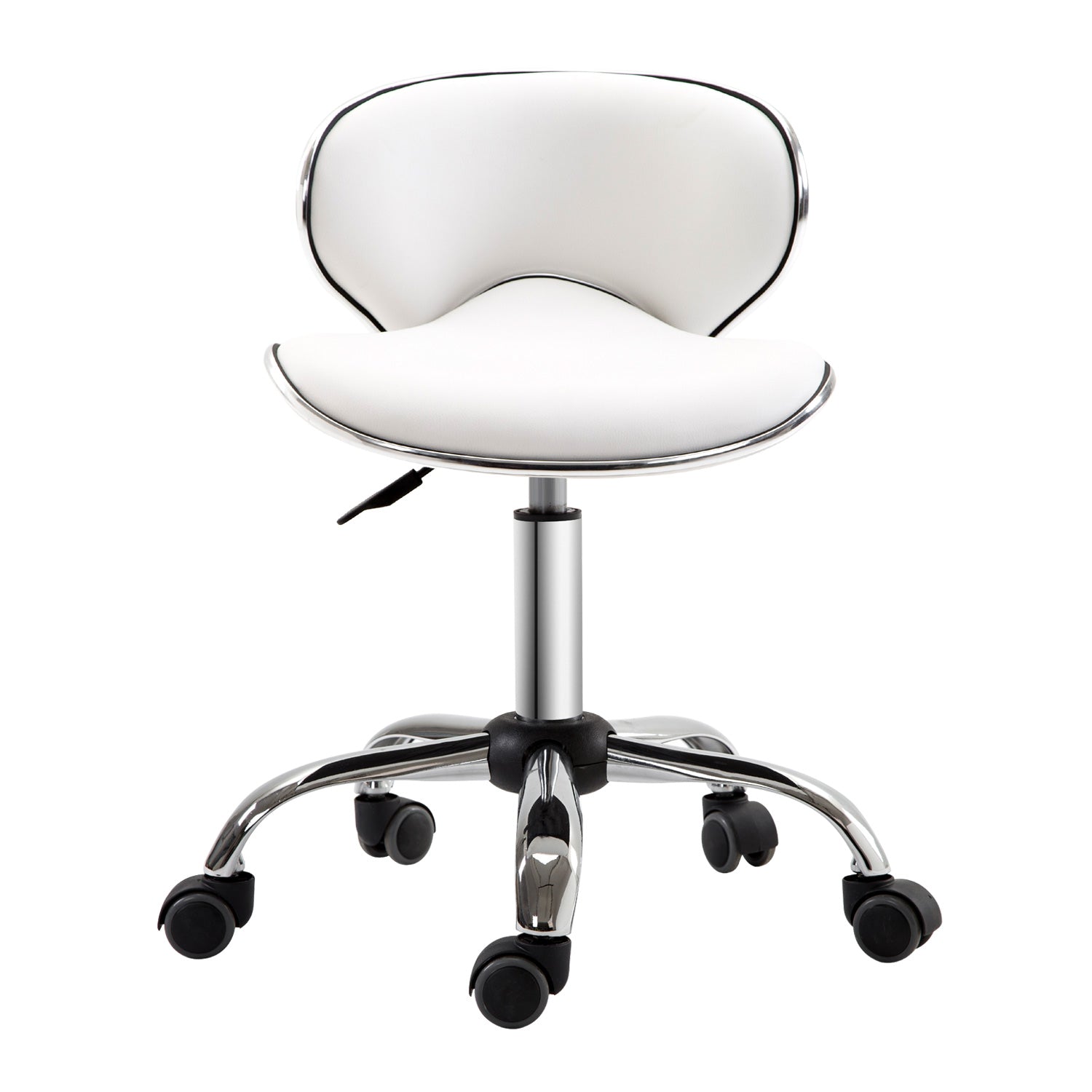Rolling Swivel Beauty Salon Chair - White HOMCOM