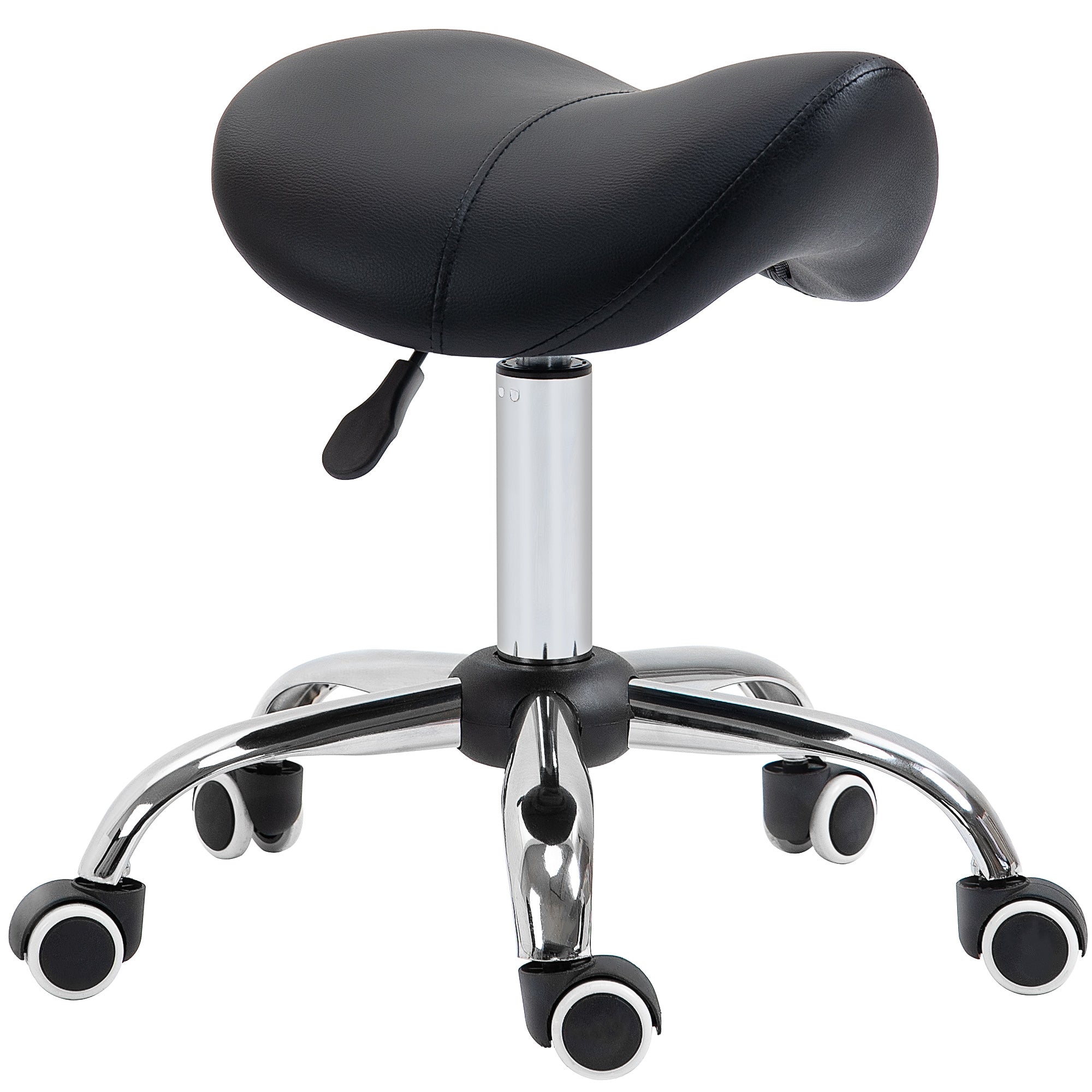 Cosmetic Saddle Stool with 360° Rotate  - Black HOMCOM