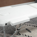 Portable Foldable Massage Table / Bed with Lifting Backrest and Carry Bag - 81 cm Width - White HOMCOM