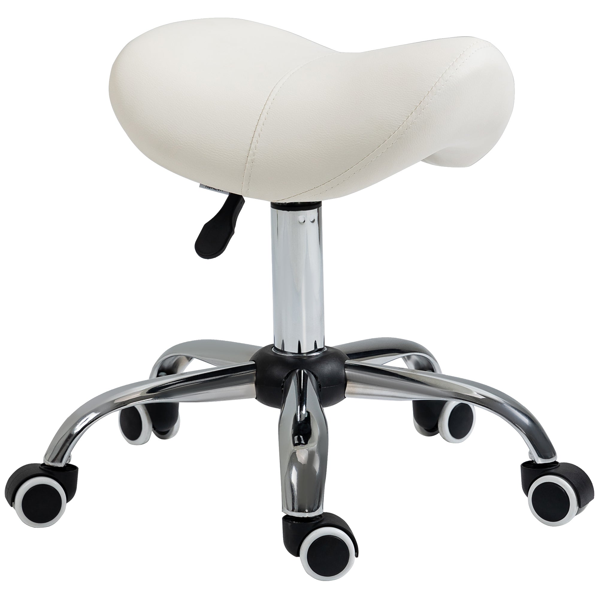 Cosmetic Saddle Stool with 360° Rotate - White HOMCOM
