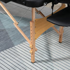 Folding Portable Massage Table / Bed with Wooden Frame - Black HOMCOM