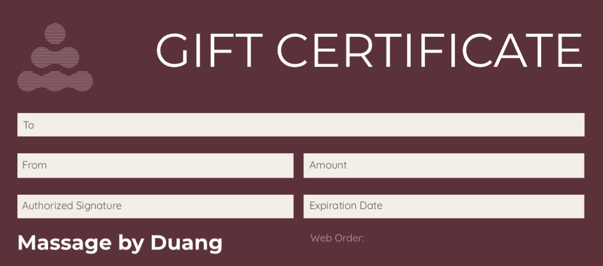 Give the Gift of Relaxation Massage by Duang