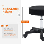 Hydraulic Swivel Salon Spa Stool with 3 Changeable Seat Covers - Black / Red / Mesh HOMCOM