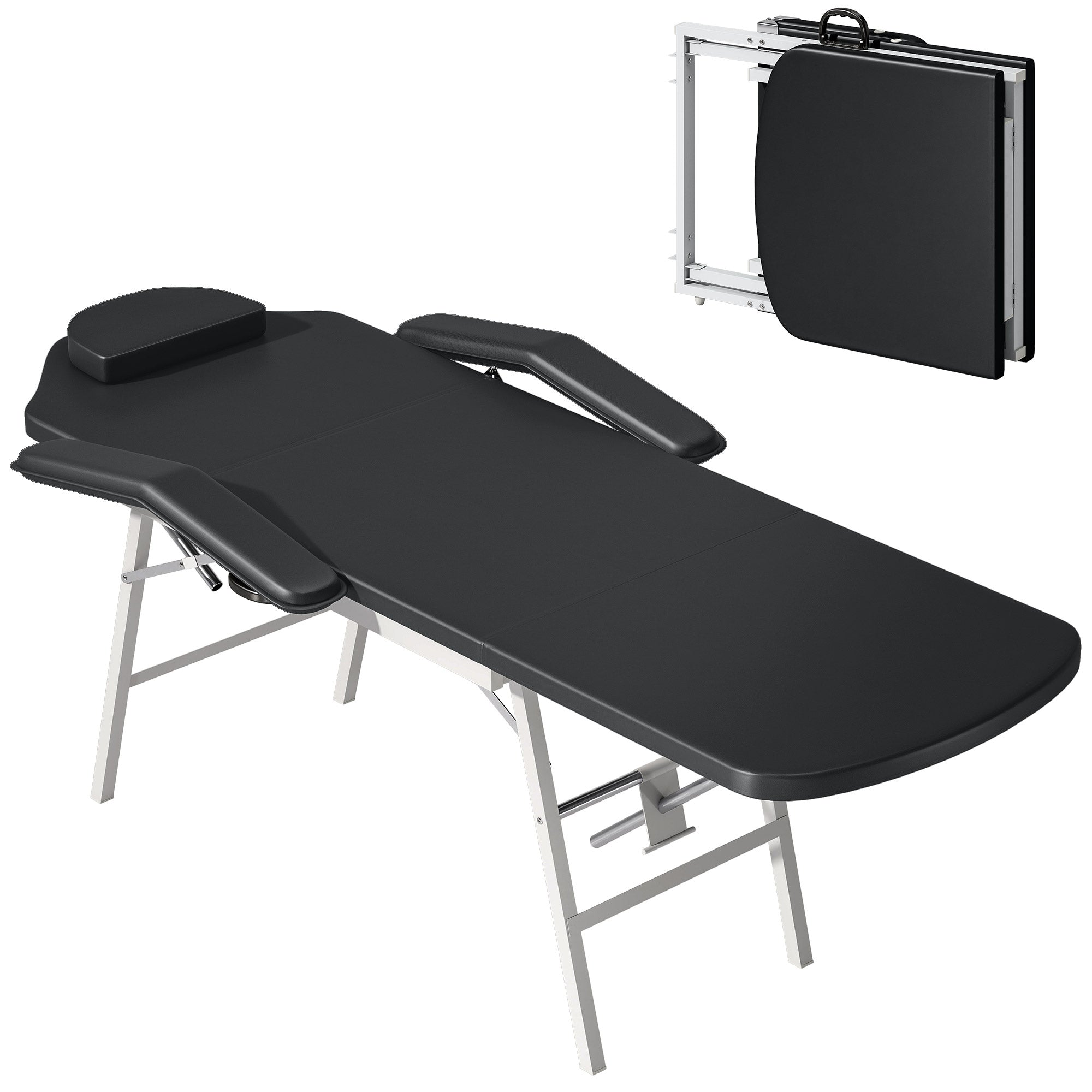 Portable Massage Table or Beauty Chair - Black HOMCOM