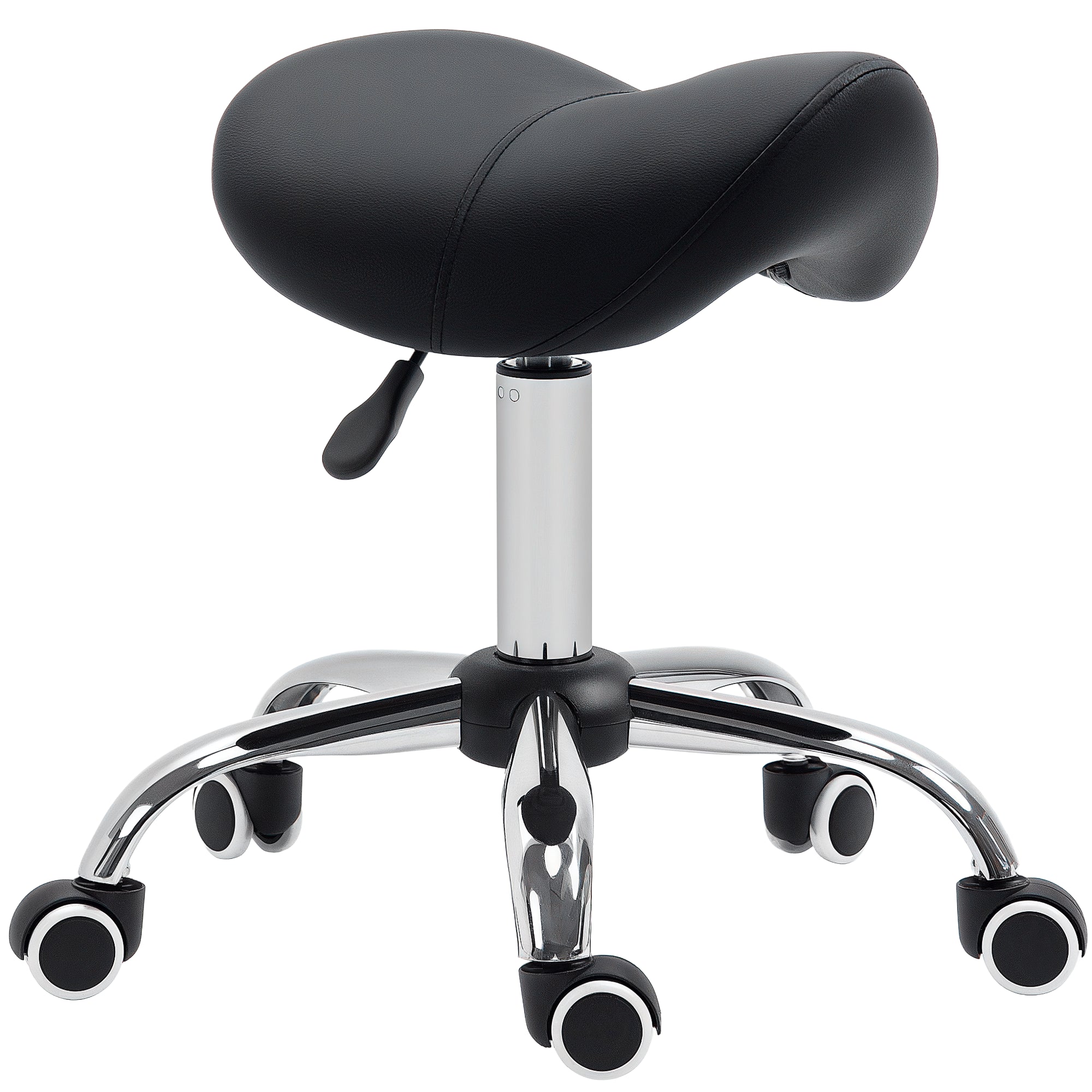 Cosmetic Saddle Stool with 360° Rotate  - Black HOMCOM