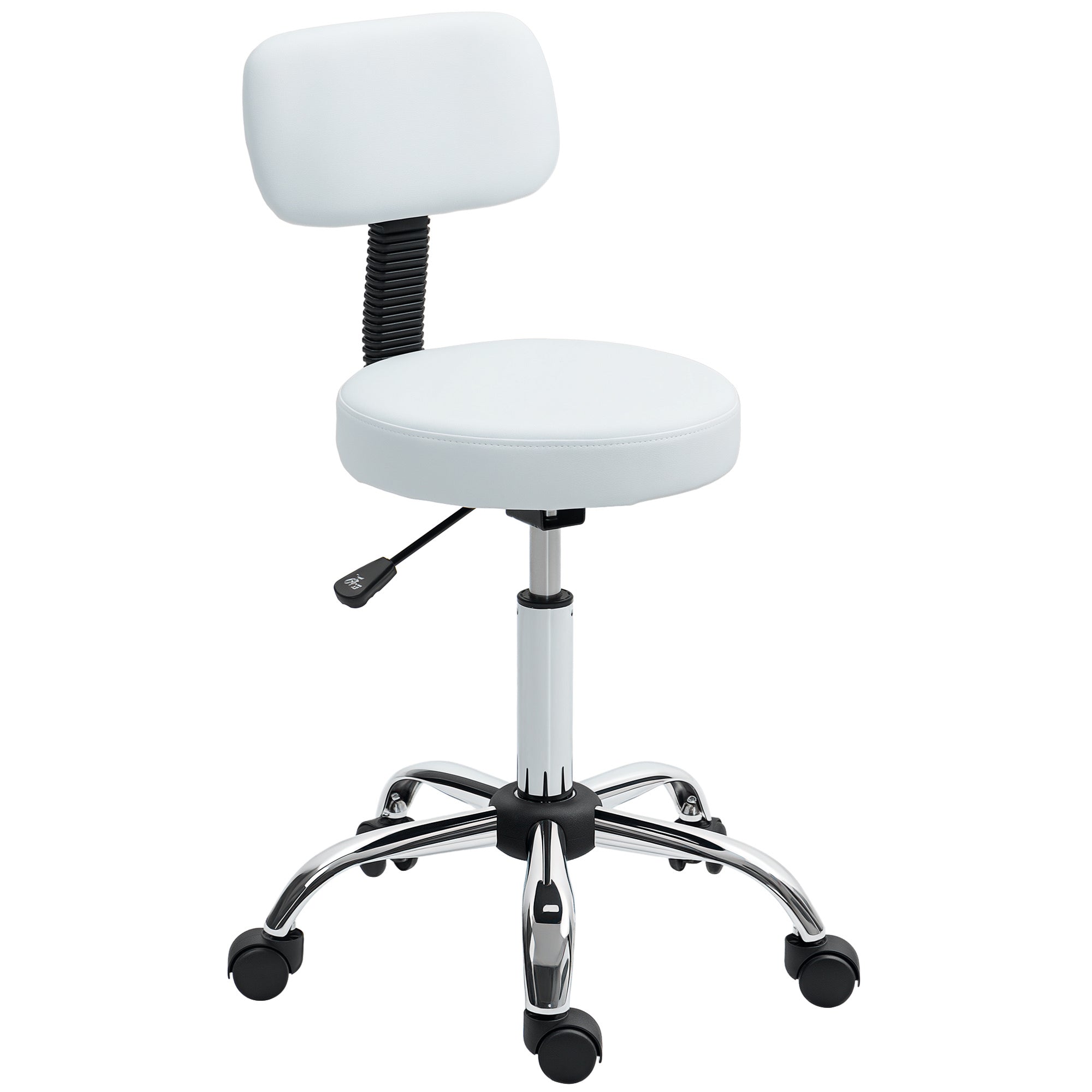 360° Swivel Seat Salon Stool - White HOMCOM
