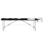 Portable Aluminium Massage Table with Lifting Backrest and Carrying Bag - White Titbit