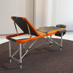 Foldable Portable Massage Table / Bed with Lifting Backrest -  Black and Orange HOMCOM