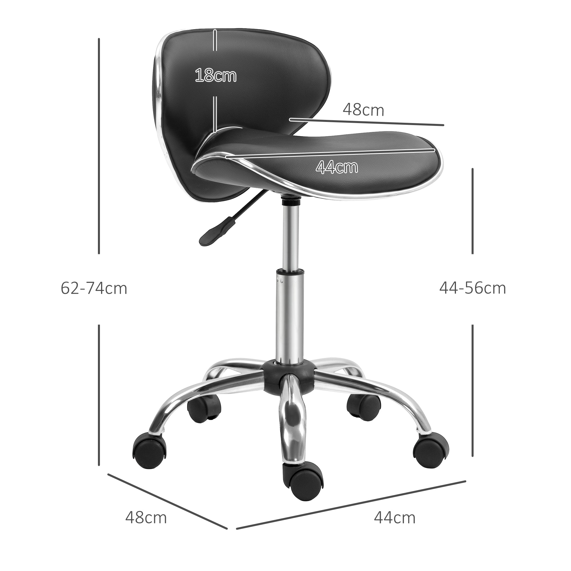 Rolling Swivel Beauty Salon Chair - Black HOMCOM