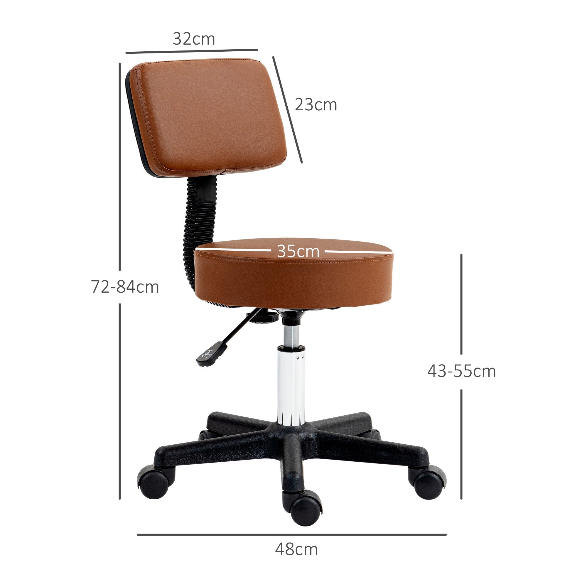 Beautician's Swivel Salon Chair - Brown / Tan HOMCOM