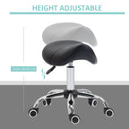 Cosmetic Saddle Stool with 360° Rotate  - Black HOMCOM