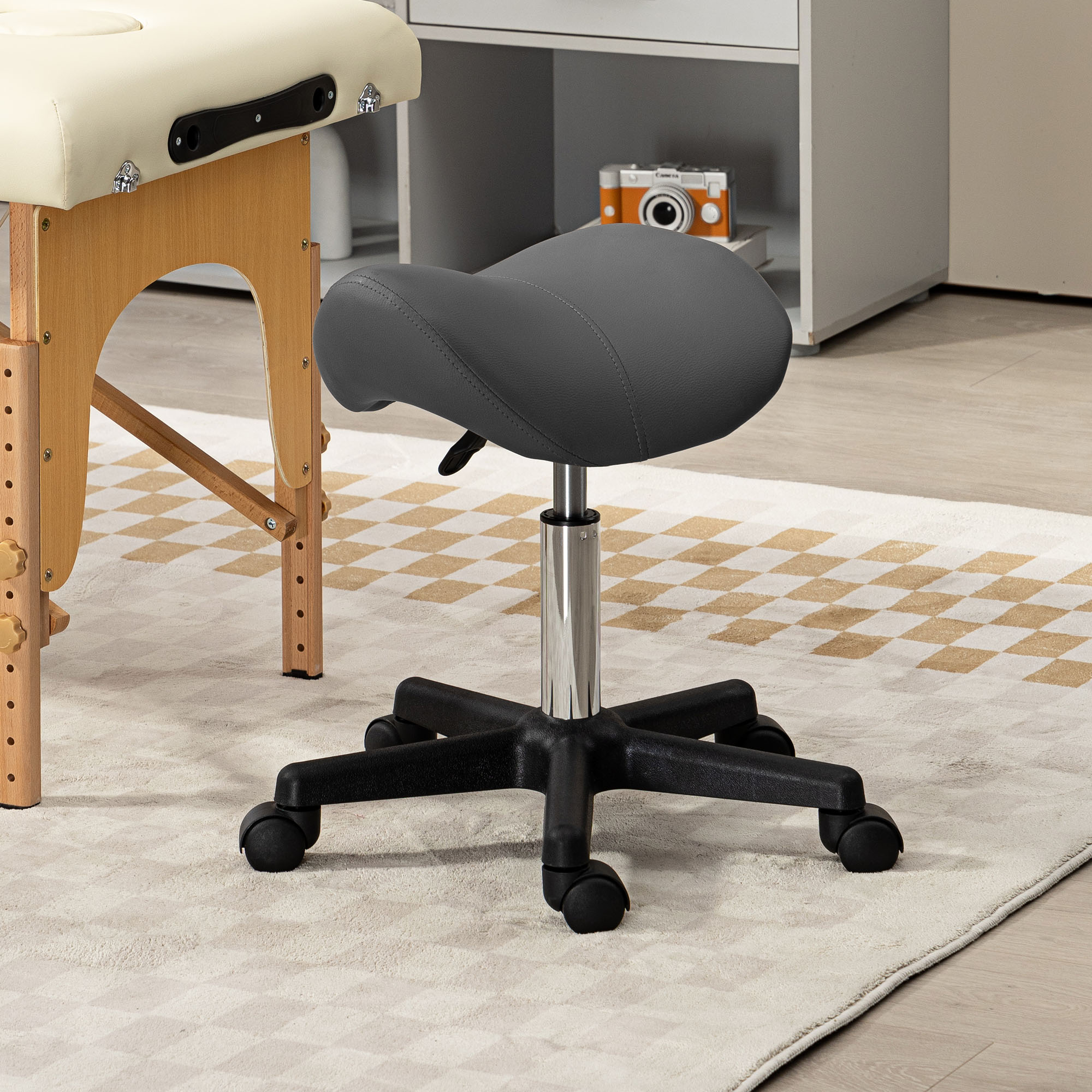 Saddle Stool - Grey HOMCOM