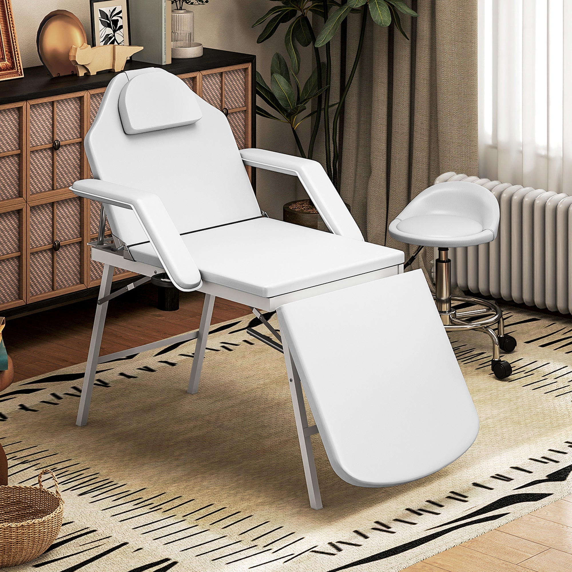 Portable Massage Table or Beauty Chair - White HOMCOM