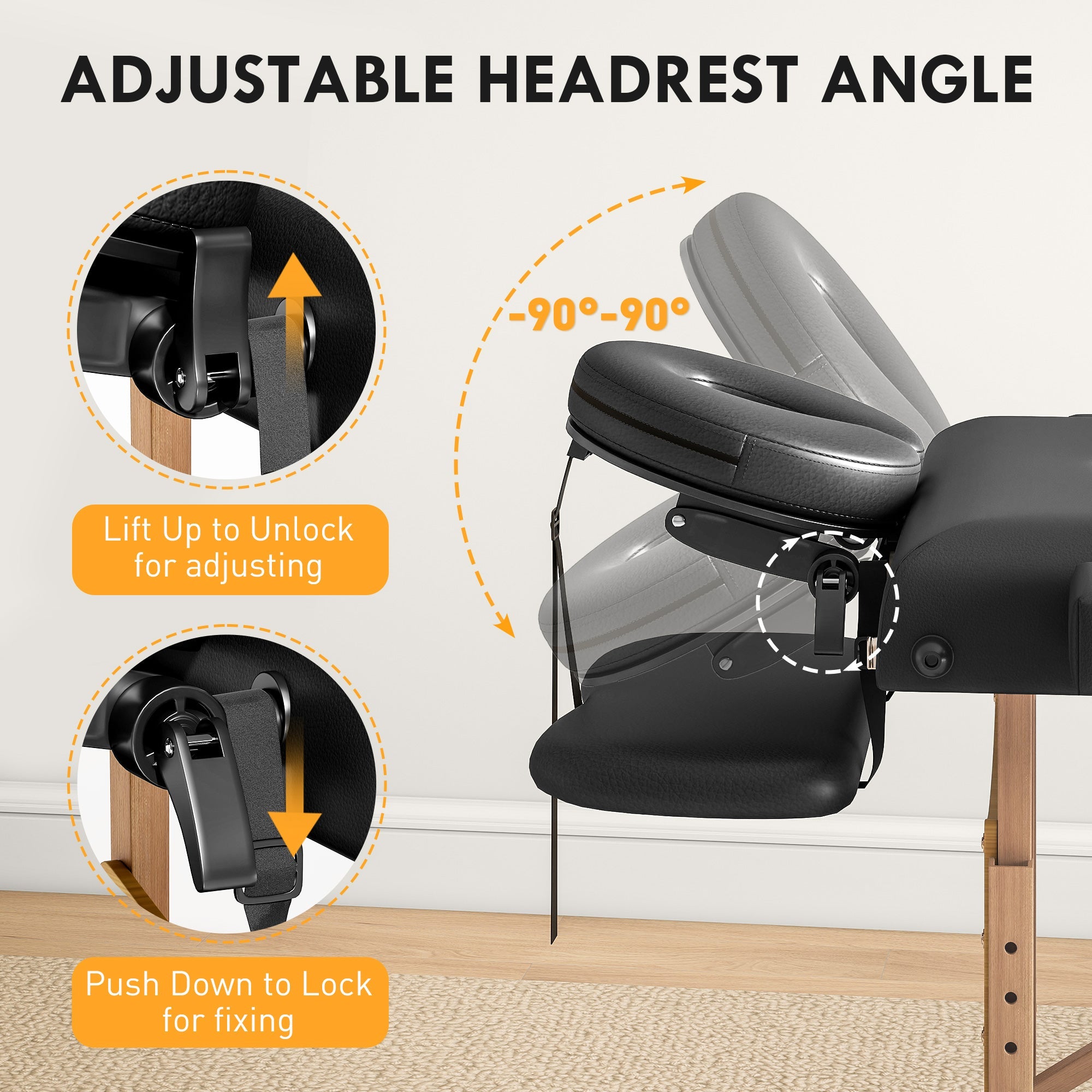 Portable Folding Massage Table - Black HOMCOM