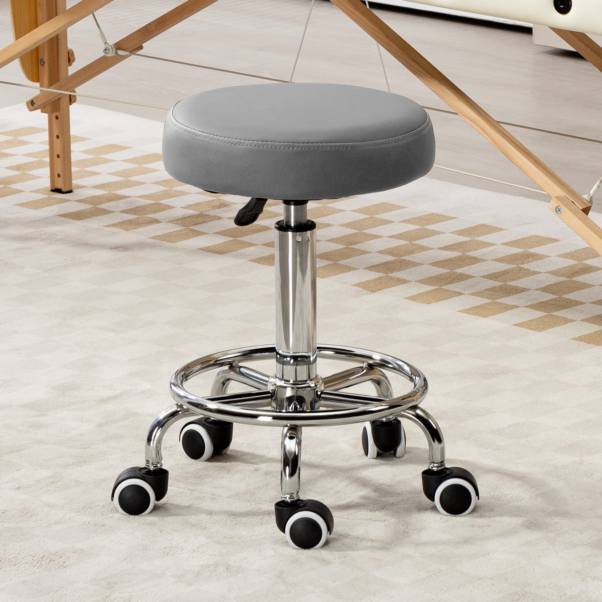 Rolling Stool for Salon, Massage, Spa - Grey Vinsetto