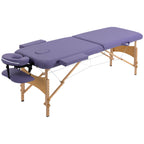 Folding Portable Massage Table / Bed with Wooden Frame - Purple HOMCOM