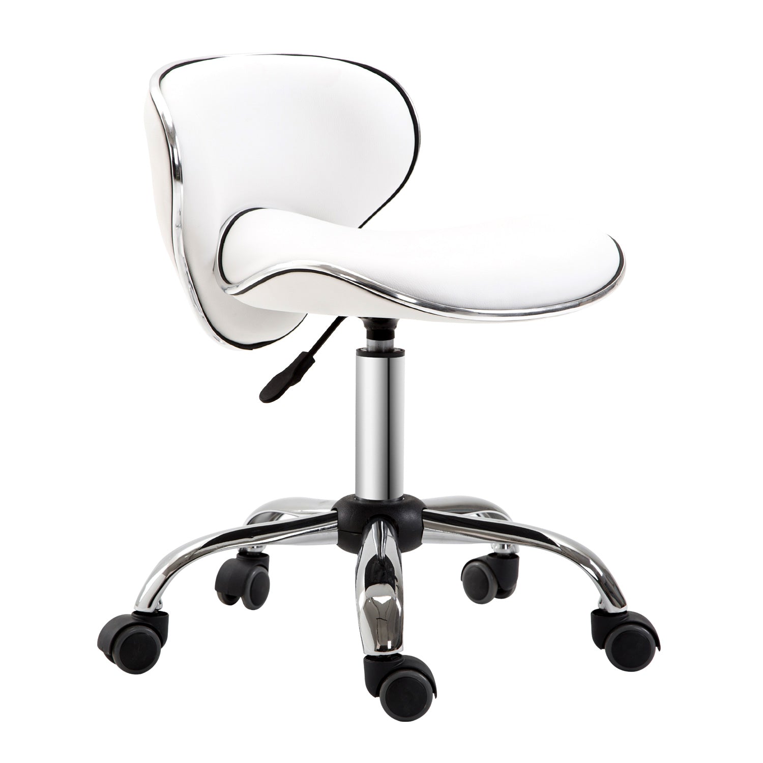 Rolling Swivel Beauty Salon Chair - White HOMCOM
