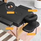 Portable Folding Massage Table - Black HOMCOM