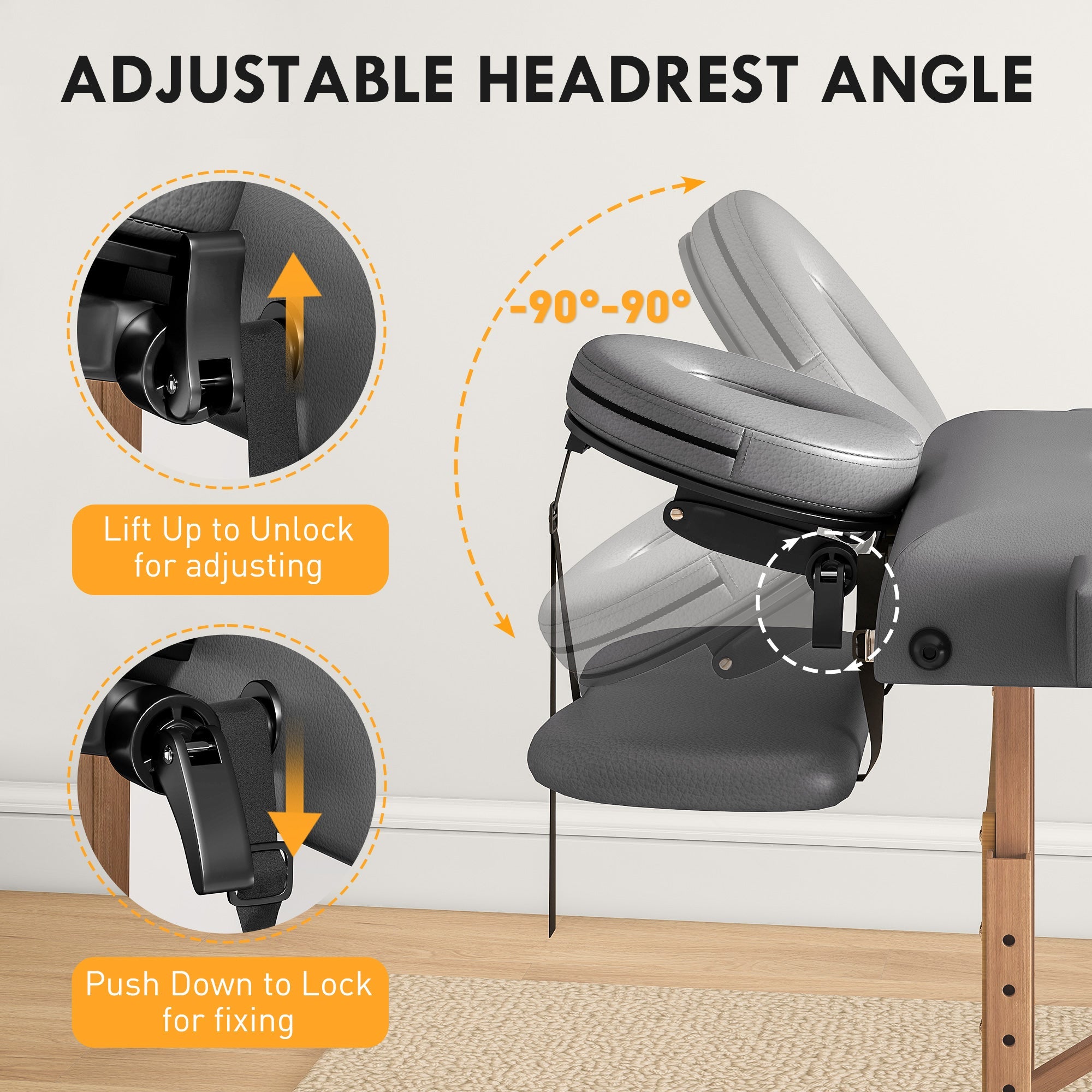 Portable Folding Massage Table - Grey HOMCOM