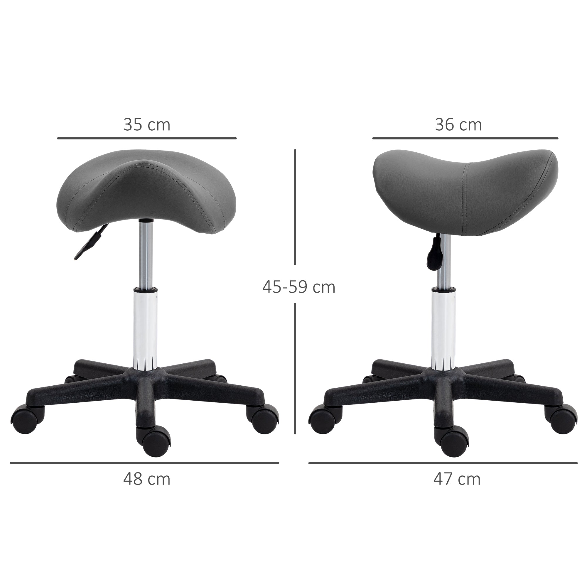 Saddle Stool - Grey HOMCOM