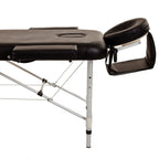 Portable Aluminium Massage Table with Lifting Backrest and Carrying Bag - Black Titbit