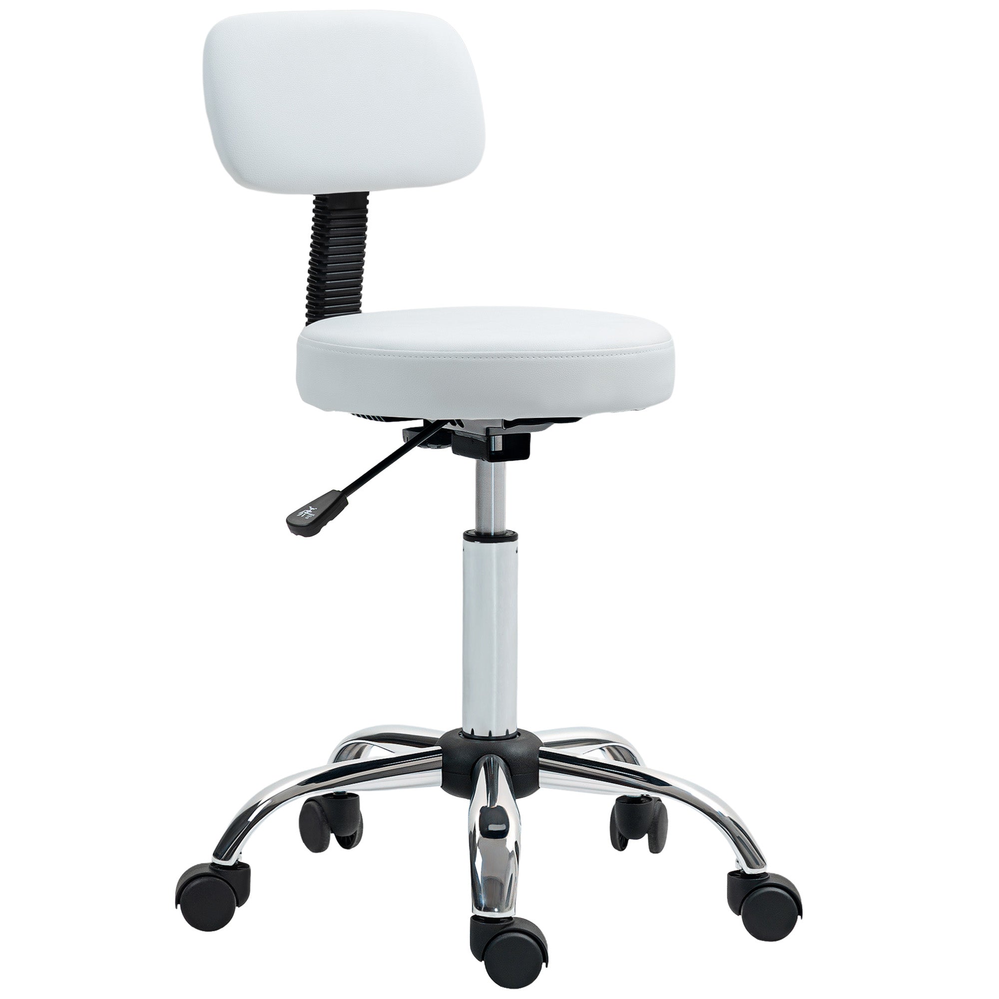360° Swivel Seat Salon Stool - White HOMCOM
