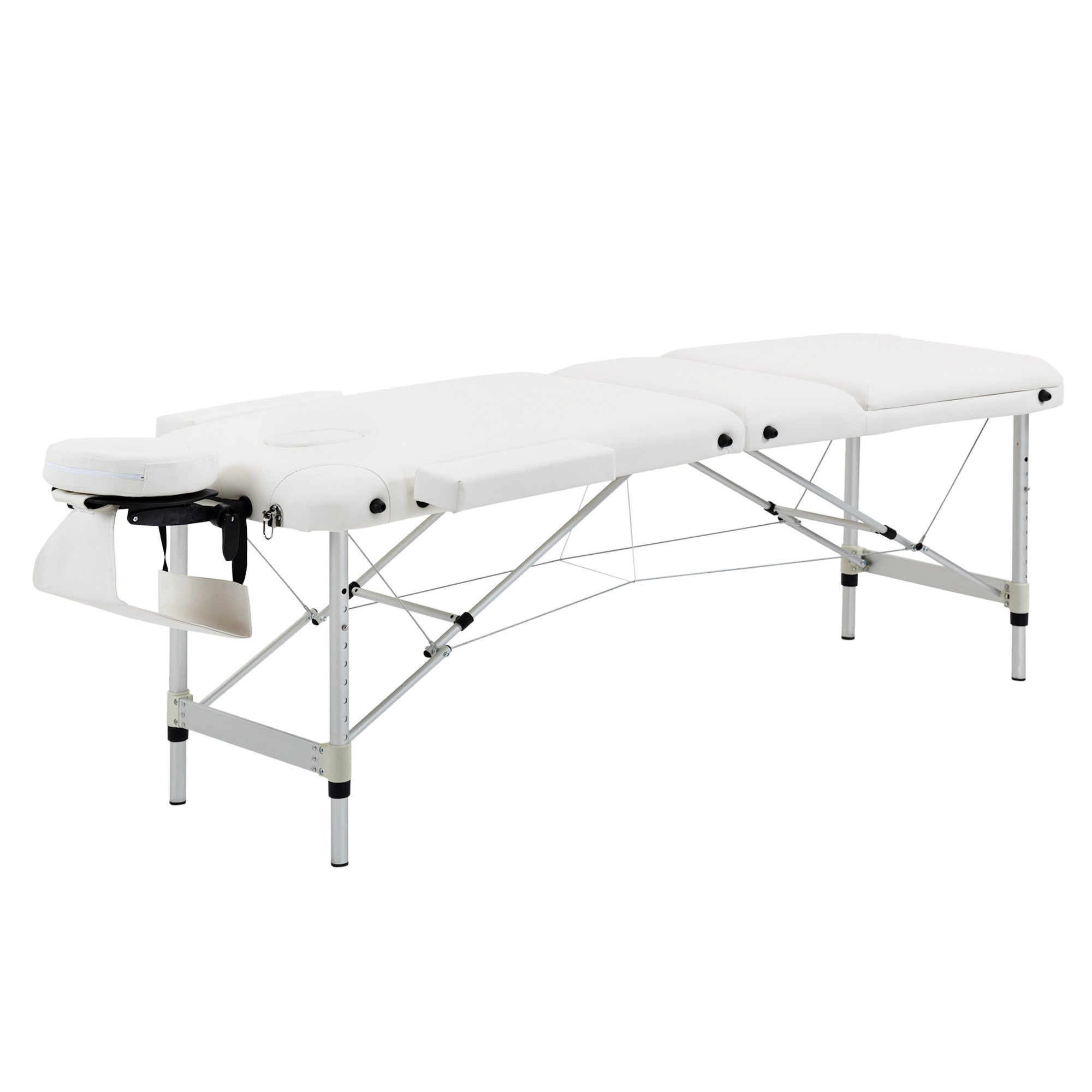 Portable Foldable Massage Table / Bed with Lifting Backrest and Carry Bag - 81 cm Width - White HOMCOM