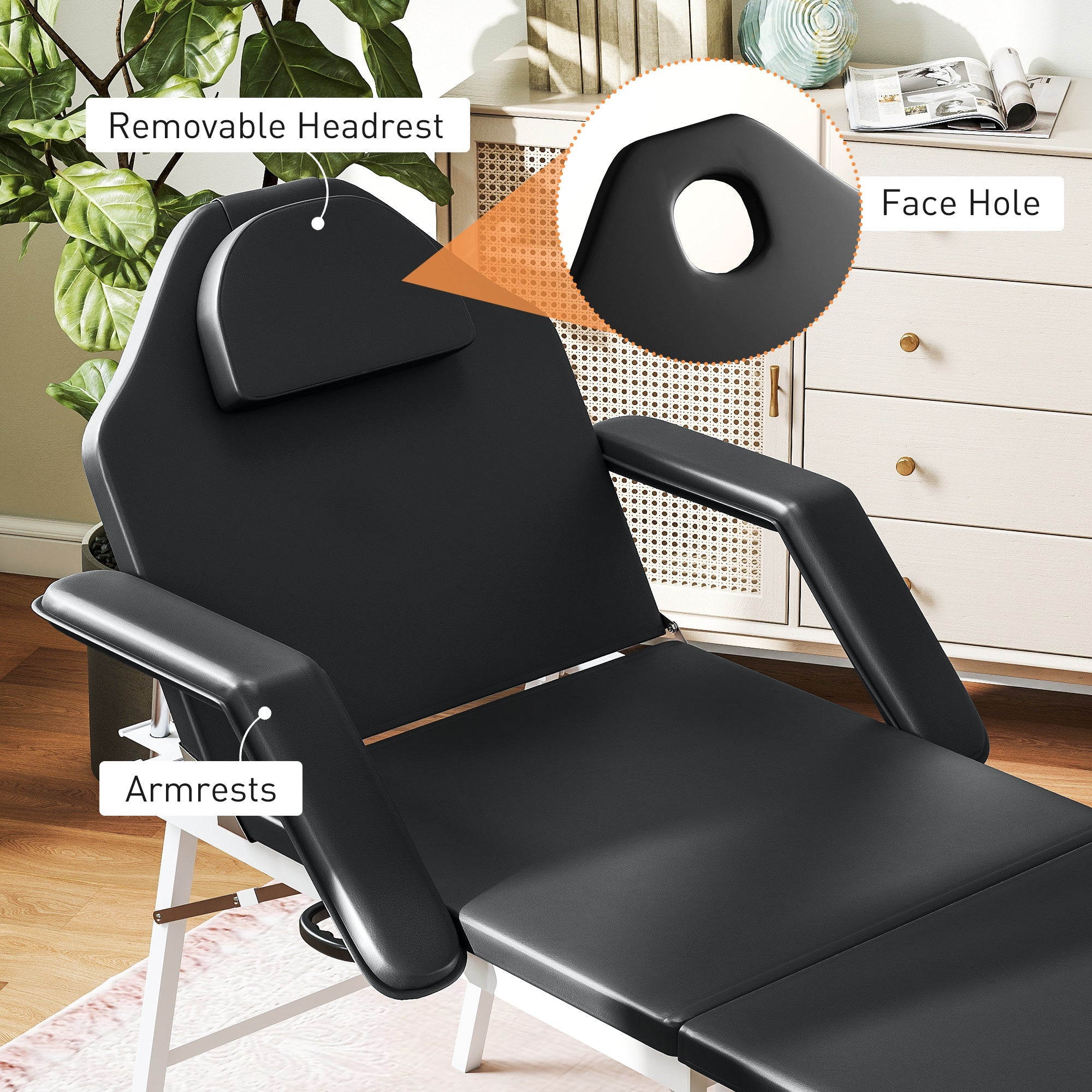 Portable Massage Table or Beauty Chair - Black HOMCOM