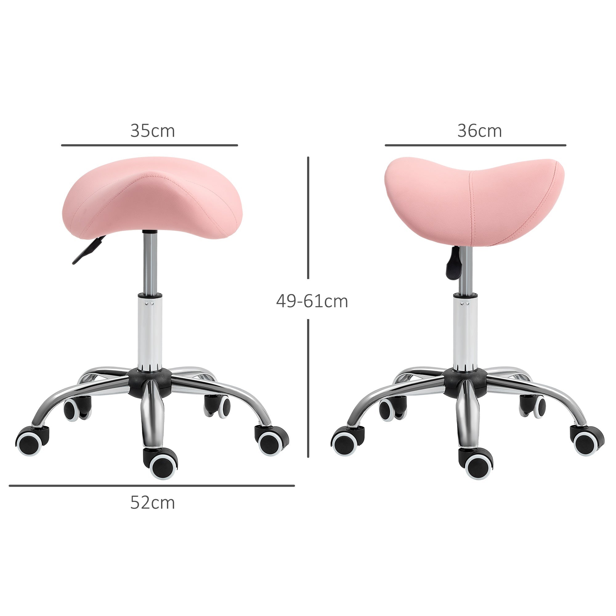 Saddle Stool - Pink HOMCOM