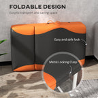 Foldable Portable Massage Table / Bed with Lifting Backrest -  Black and Orange HOMCOM