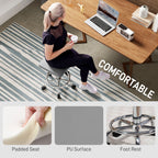 Faux Leather Padded Salon Stool - Grey HOMCOM