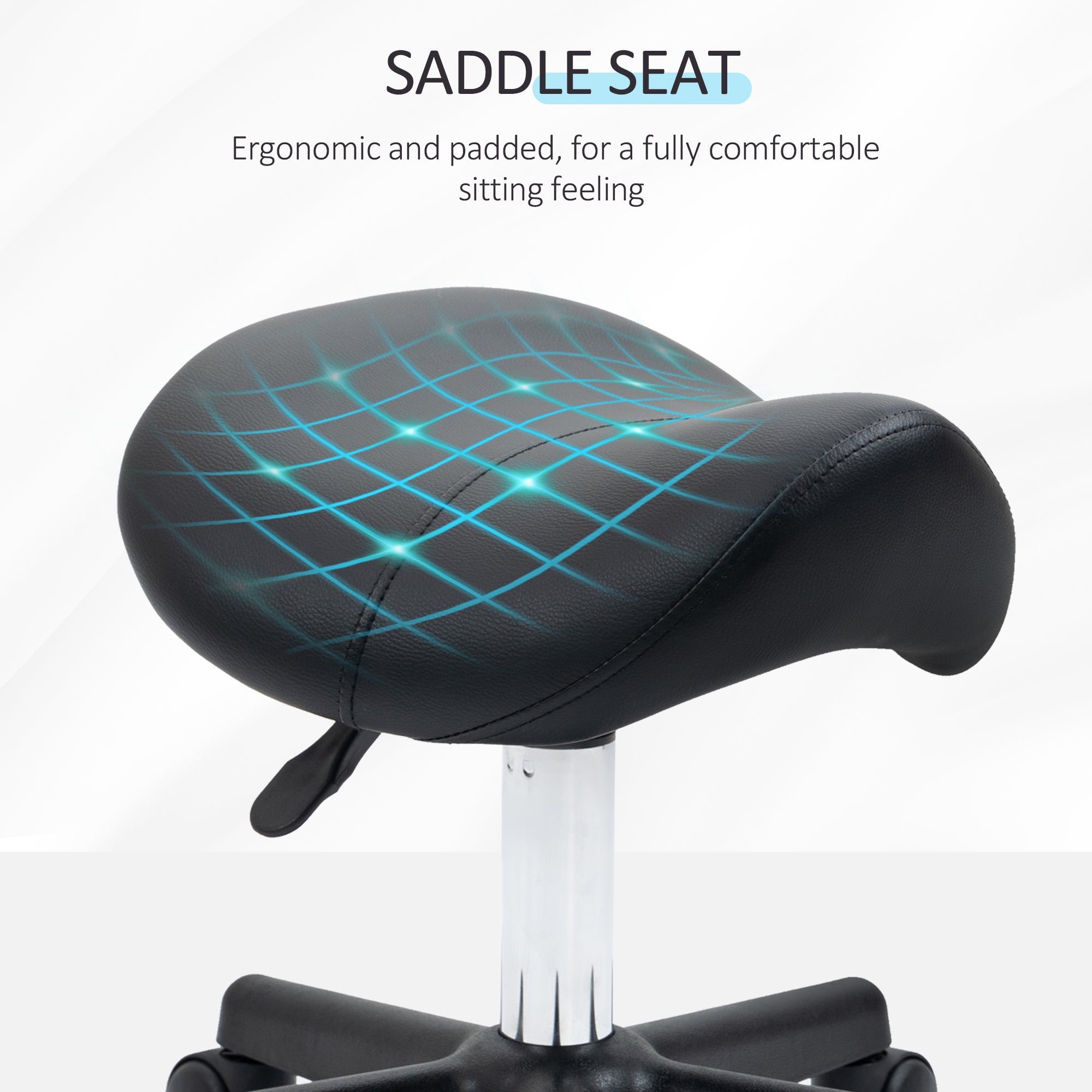 Saddle Stool - Black HOMCOM