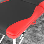Extra Wide Foldable Portable Massage Table / Bed with Lifting Backrest - Black and Red HOMCOM
